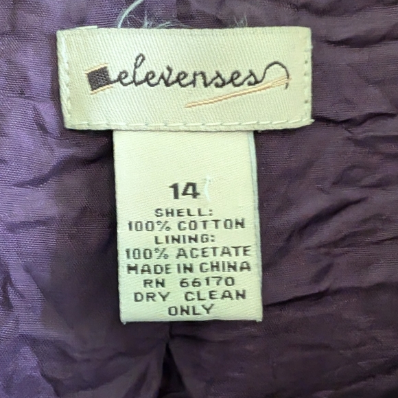 Anthropologie Plum Corduroy Jacket Size 14 - Picture 4 of 4